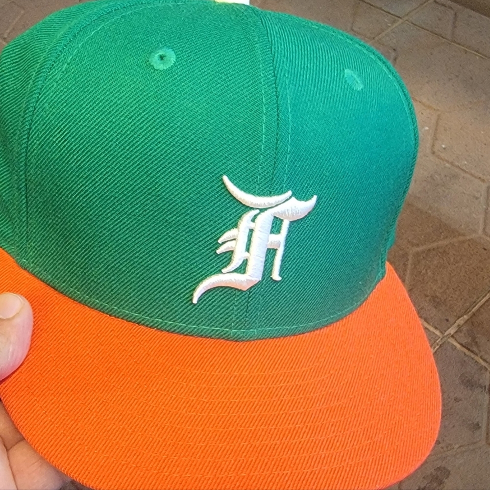 NEW ERA ESSENTIALS  59FIFTY FITTED HAT GREEN ORANGE 7